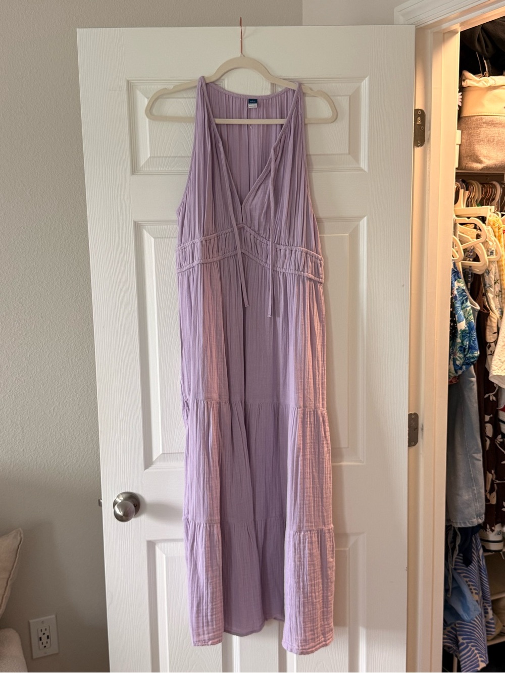 Old Navy Light Lavender Tiered Maxi Dress